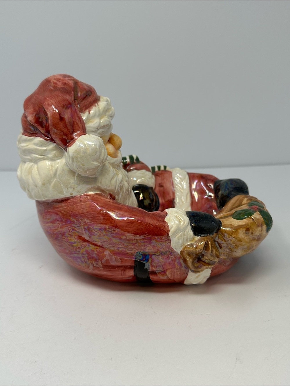 Santa Clause Glazed Ceramic Candy Dish Christmas Decor A1 - Picture 4 of 8